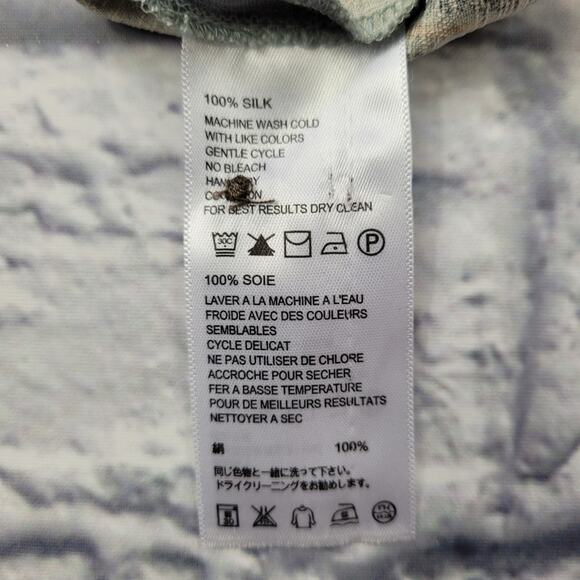 Tommy Bahama Blue-Gray Geometric Silk Shirt size Large - Picture 12 of 15